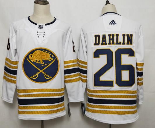 Men Buffalo Sabres #26 Dahlin White Adidas 50th Anniversary Golden Edition NHL Jersey